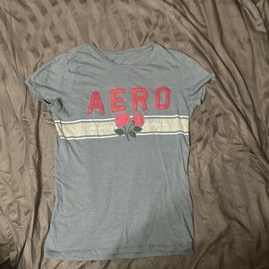 Aeropostale Gray Tee with Red and Cream Accents